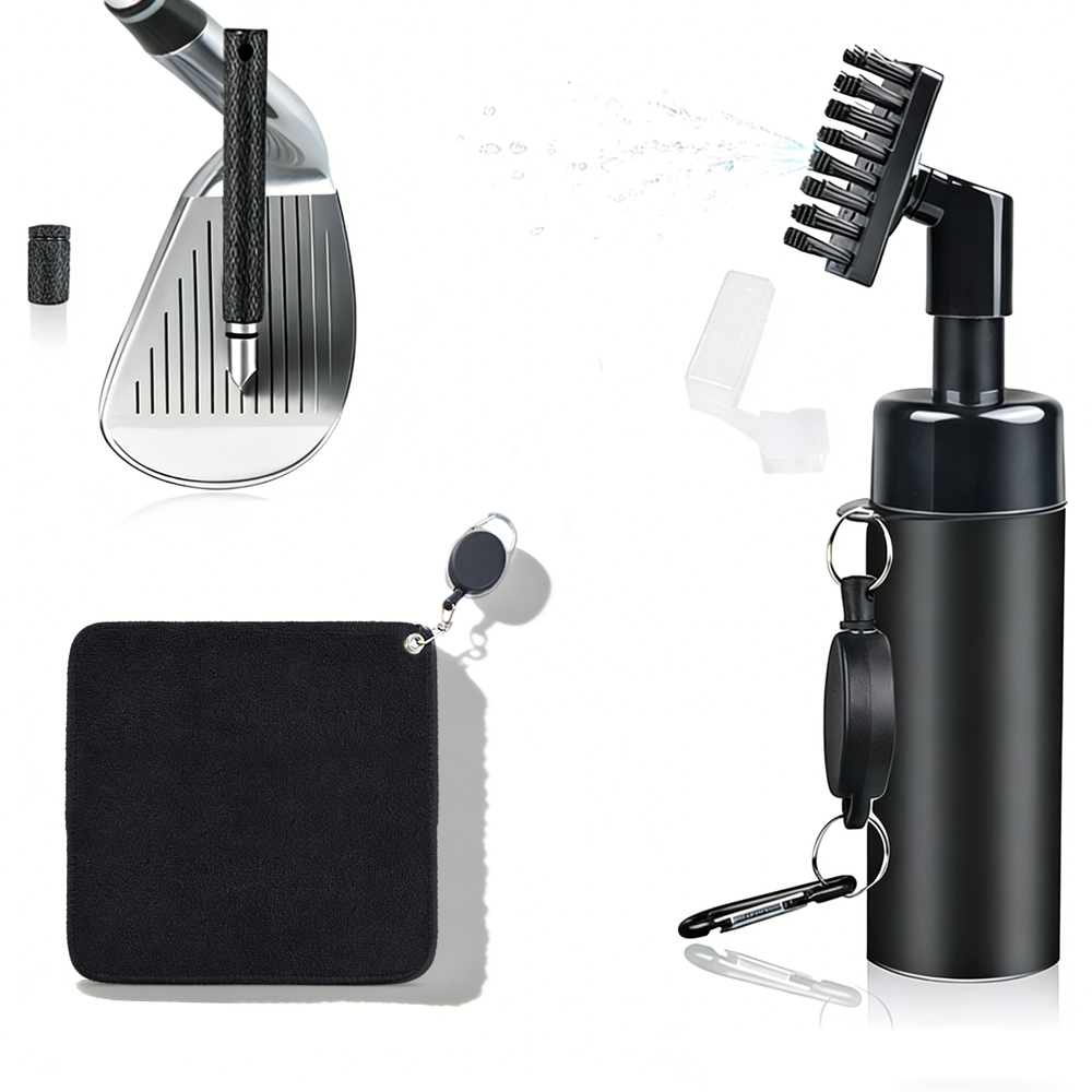 Golf Equipment To Improve Your Game - ชุดทำความสะอาดไม้กอล์ฟ 3 in 1 พร้อมผ้าเช็ด ขวดสเปรย์น้ำ