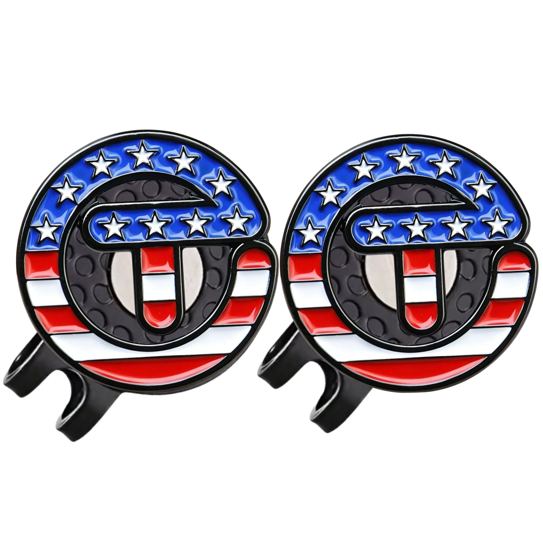 Ball Marker Set - ที่หนีบหมวกแม่เหล็กพร้อมที่ทำเครื่องหมายลูกกอล์ฟลายธงชาติอเมริกา ของขวัญสำหรับนักกอล์ฟ ของขวัญกอล์ฟระดับพรีเมียมสำหรับคุณพ่อ