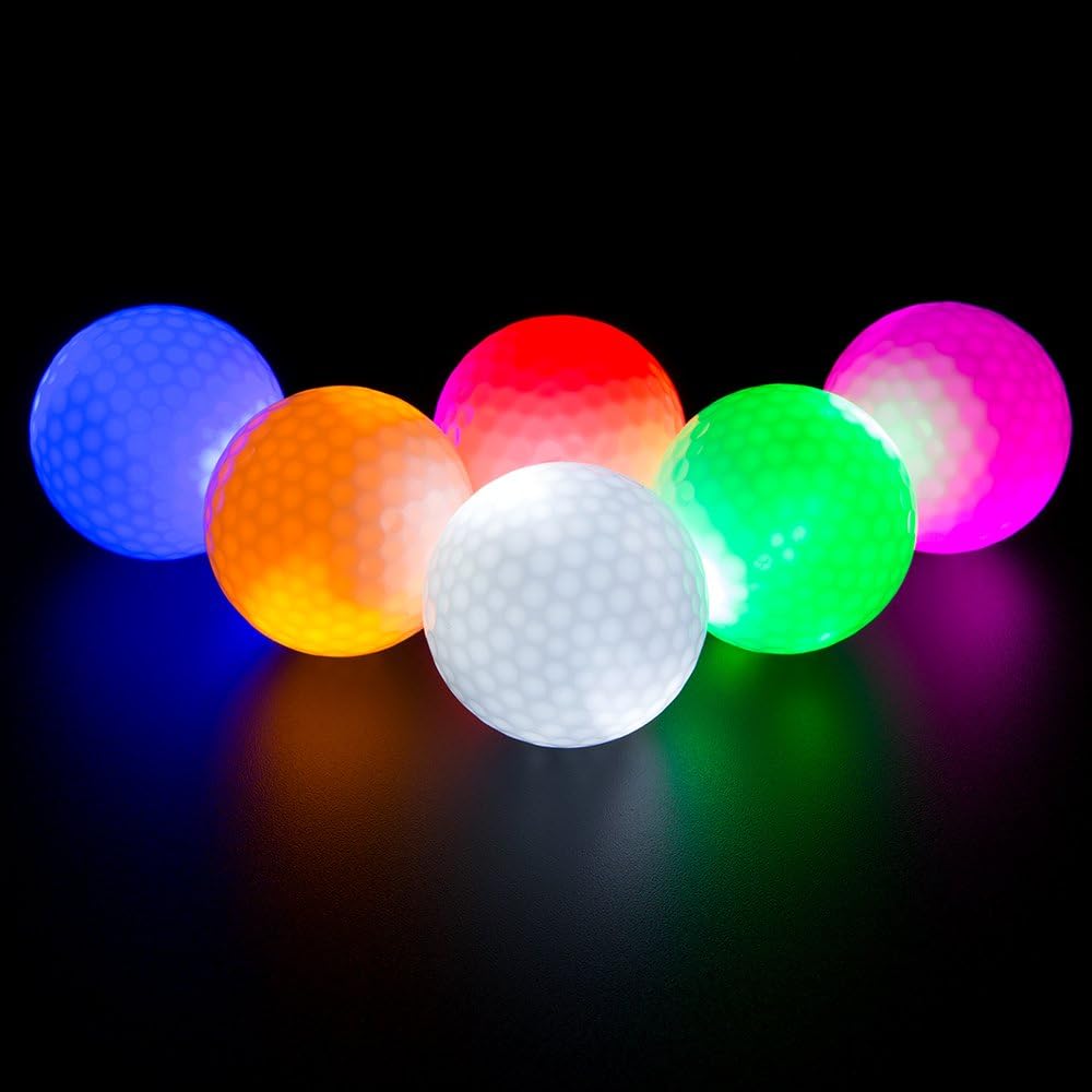 Golf Equipment Gifts - ลูกกอล์ฟเรืองแสงในที่มืด ลูกกอล์ฟ LED ส่องสว่าง ชุดของขวัญกอล์ฟกลางคืนสำหรับผู้ชาย เด็ก