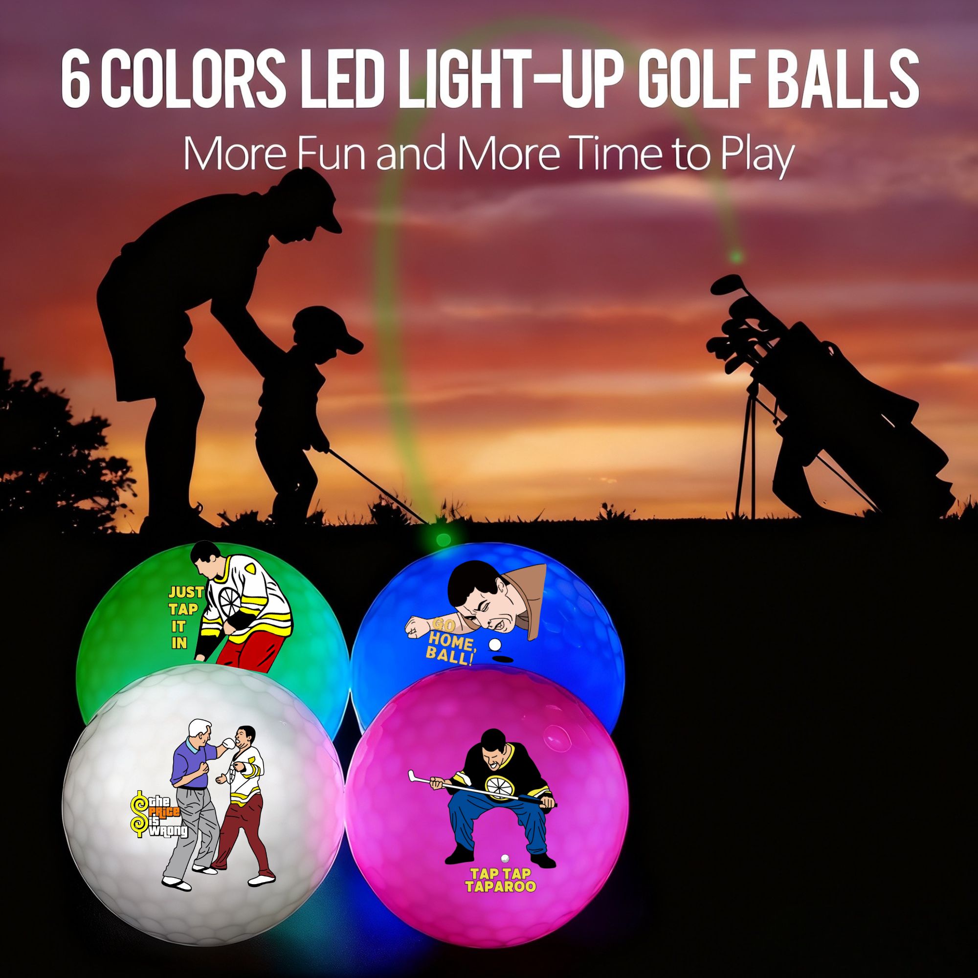 ลูกกอล์ฟเรืองแสงในที่มืด 4 ลูก - Golf Equipment Gifts บทวิจารณ์และราคา